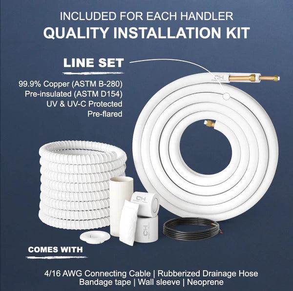 OLMO 24,000 BTU 230V 2 Ton 16.5 SEER Ductless Mini Split Air Conditioner& Heat Pump, Alpic Eco Series + Installation Kit Option - South Mini Splits