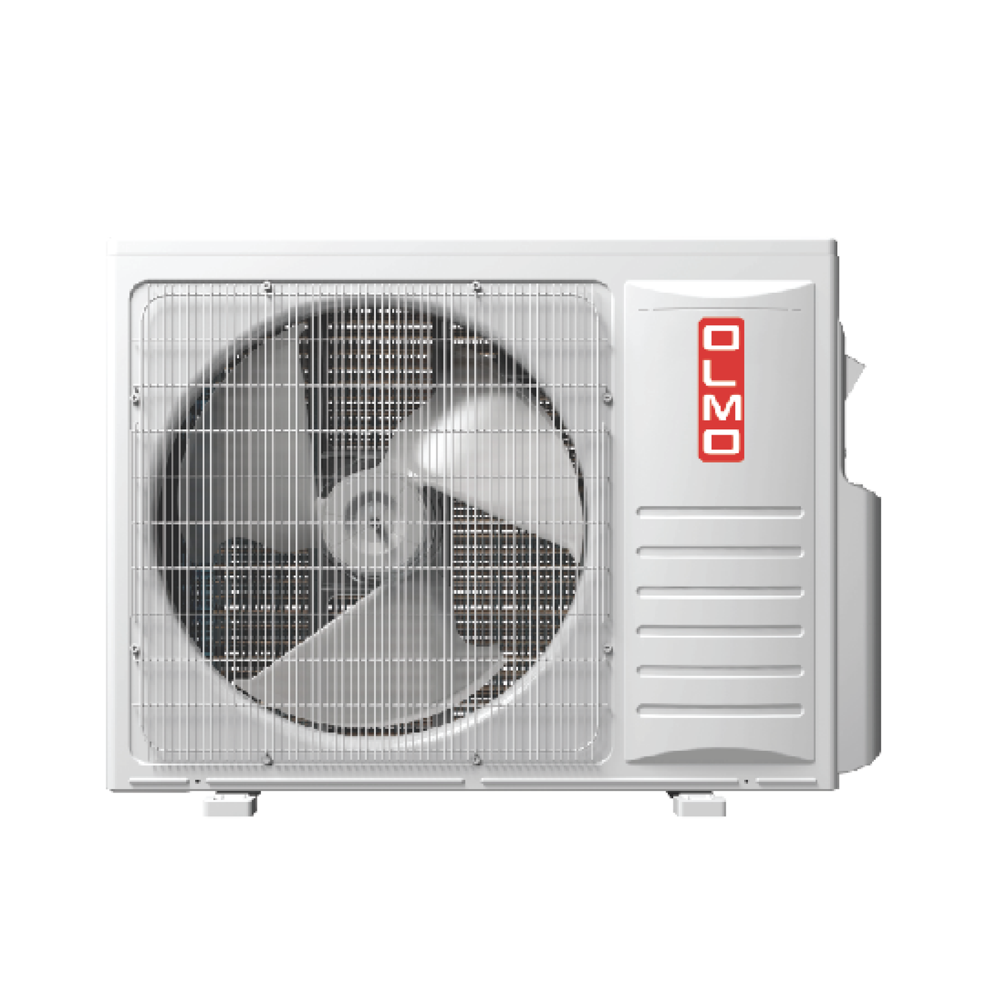 Air conditioning unit with 'OMO' branding on a white background