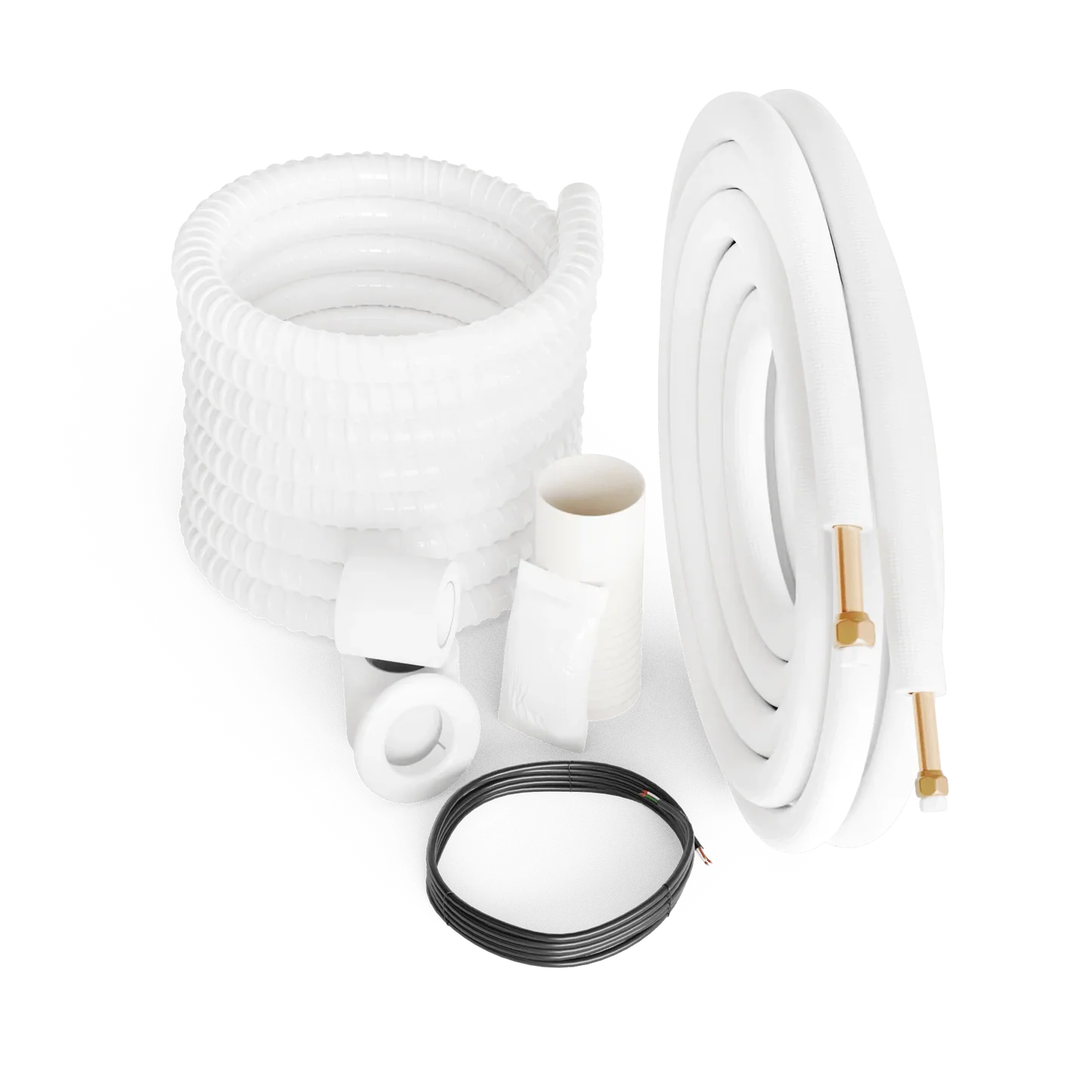 Line set 1/4"-1/2" Mini Split Installation Kit Insulated Pre-Flared 16ft/25ft/50ft with Connection Wires for 12000-18000 BTU Unit Systems - South Mini Splits