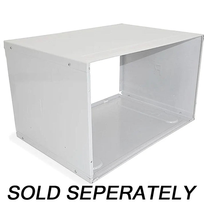 White storage box with clear lid on a white background, labeled 'SOLD SEPARATELY'.