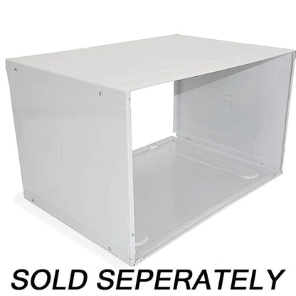 White storage box with clear lid on a white background, labeled 'SOLD SEPARATELY'.